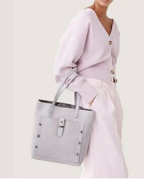 Botkier New York Taupe Greige Genuine Leather Tote Shoulder Bag Crossbody